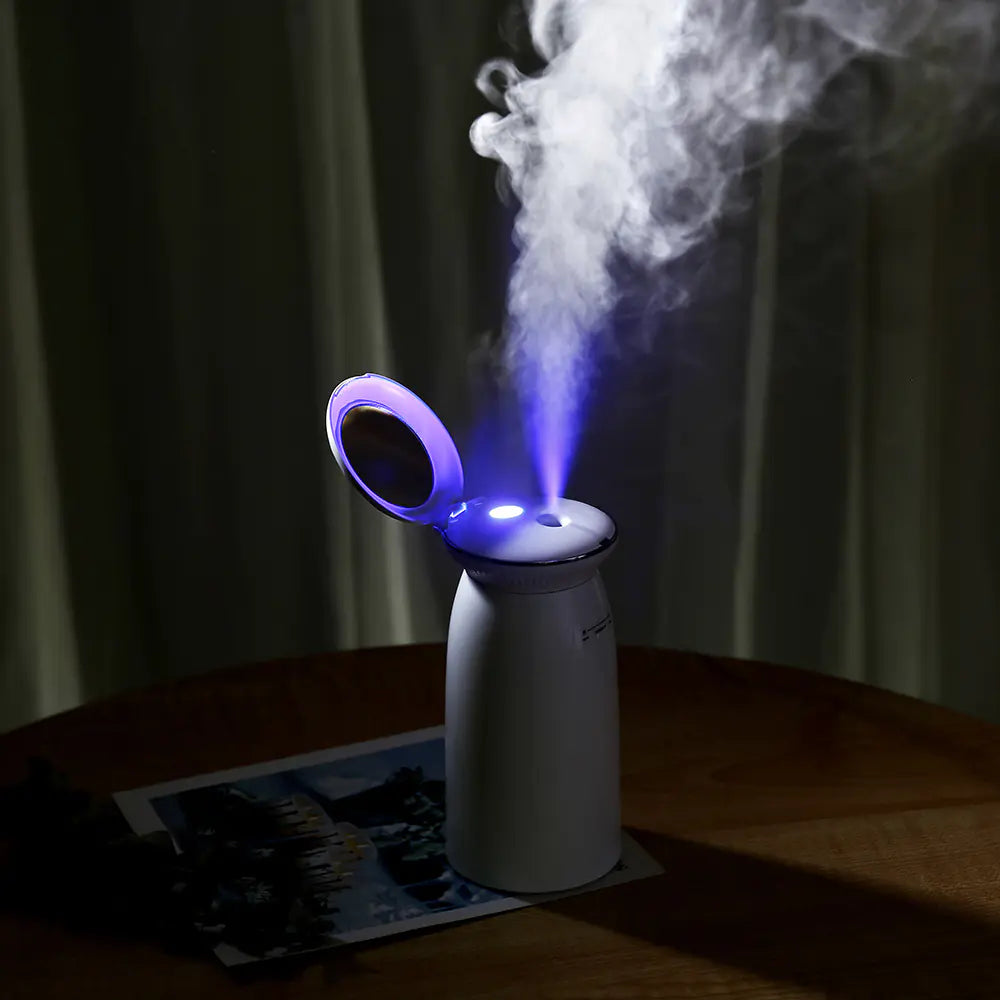 Compact USB Shell Humidifier & Mirror