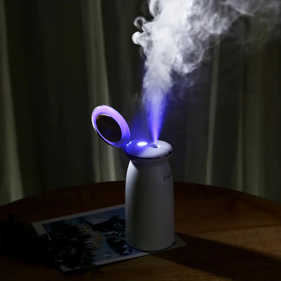 Compact USB Shell Humidifier & Mirror
