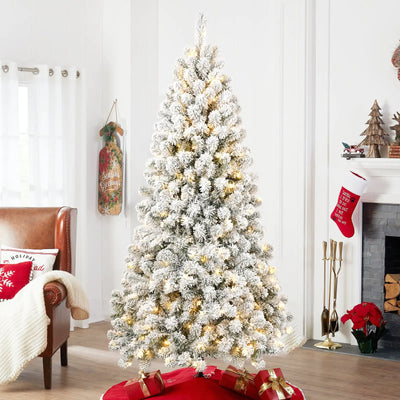 The 6-foot Pre-installed Flocked Christmas Tree