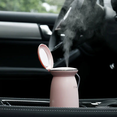Compact USB Shell Humidifier & Mirror