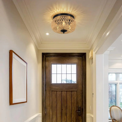 Rattan Trio Chandelier