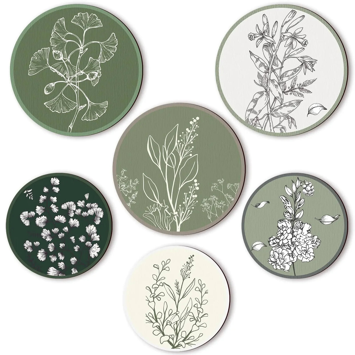 Boho Plant Wall Art Print Set - 6 Pieces