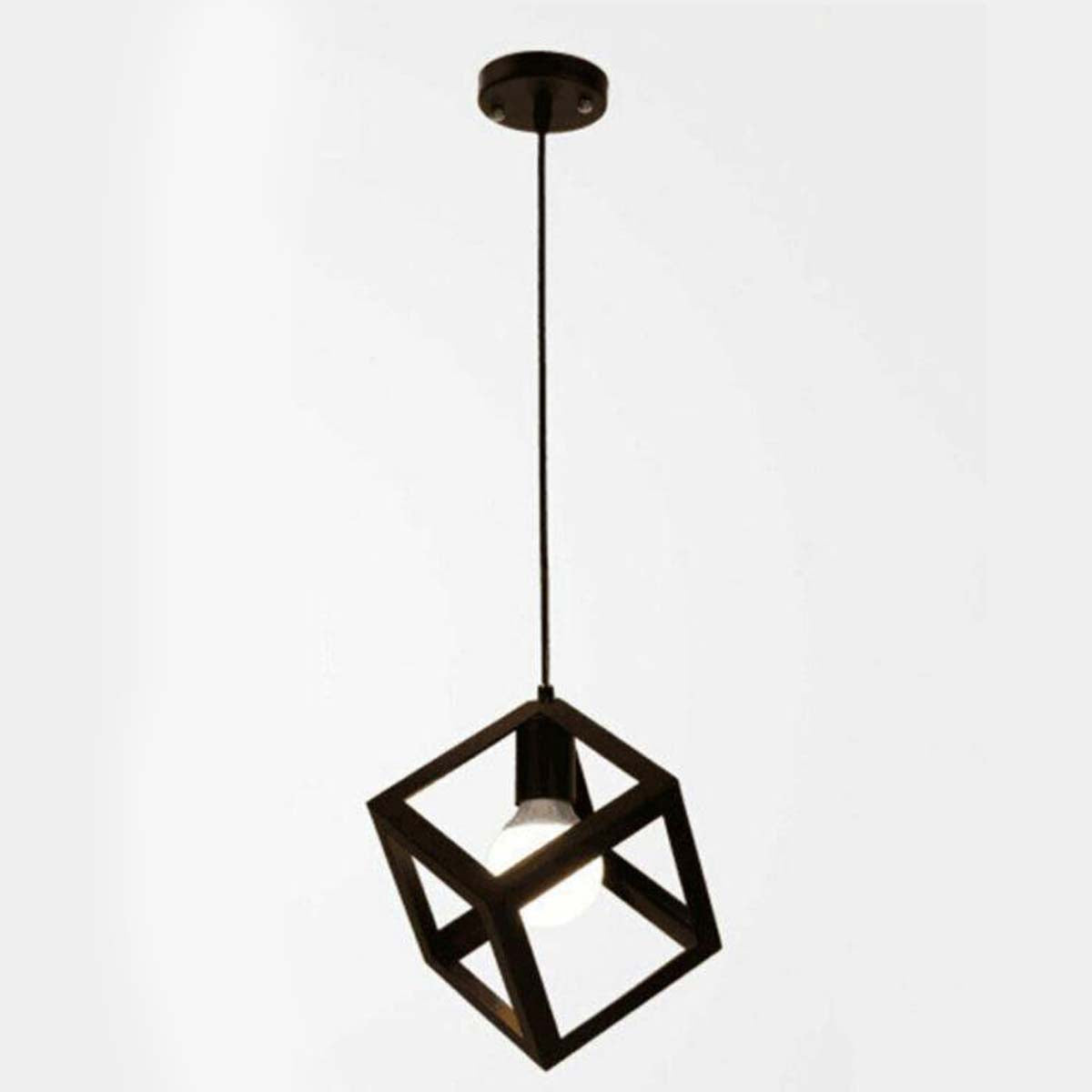 3 Cluster Pendant Light in Black Square Shape -5