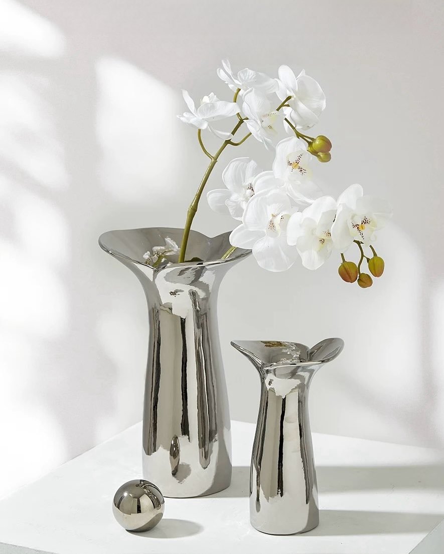 Handmade Modern Silver Bloom Vase