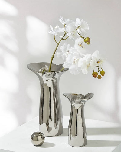 Handmade Modern Silver Bloom Vase