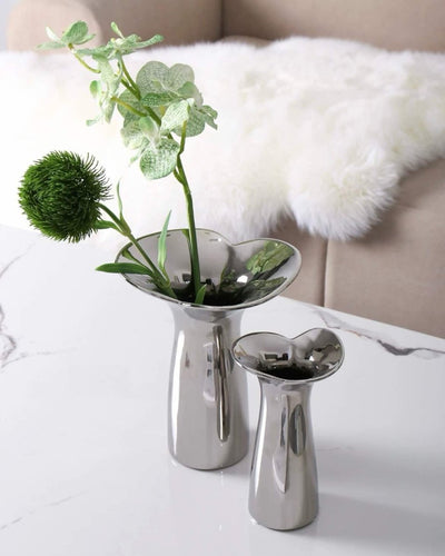 Handmade Modern Silver Bloom Vase