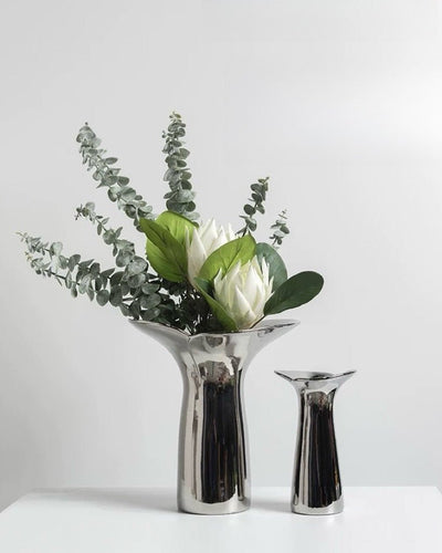 Handmade Modern Silver Bloom Vase