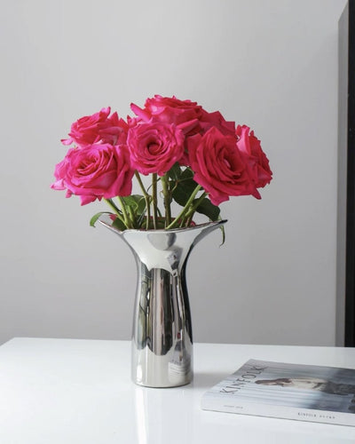 Handmade Modern Silver Bloom Vase