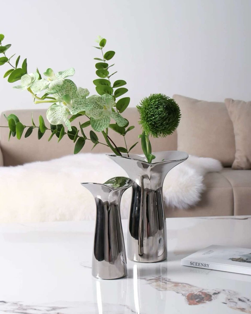 Handmade Modern Silver Bloom Vase