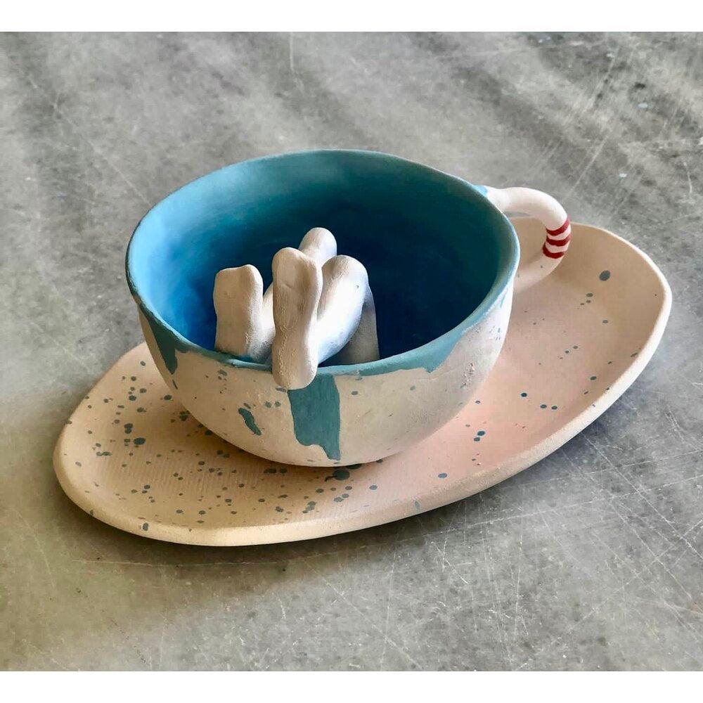 Ceramic Coffee Mug, 2 pcs-Happy Feet - CEZBE