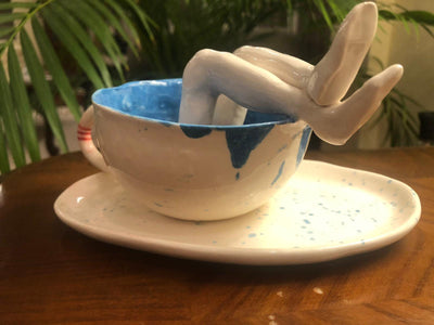 Ceramic Coffee Mug, 2 pcs-Happy Feet - CEZBE