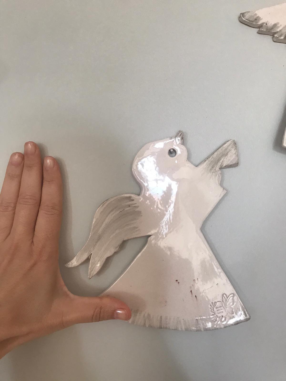 Ceramic Nursery Wall Decor, Angel, 2 pcs - CEZBE
