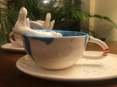 Ceramic Coffee Mug, 2 pcs-Happy Feet - CEZBE