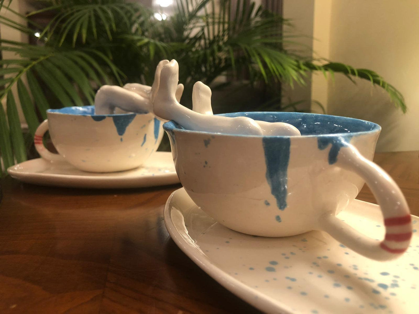 Ceramic Coffee Mug, 2 pcs-Happy Feet - CEZBE