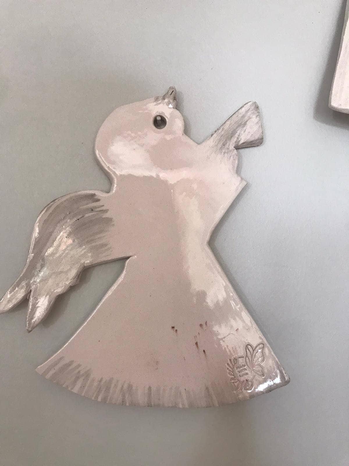Ceramic Nursery Wall Decor, Angel, 2 pcs - CEZBE