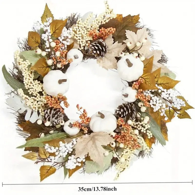 Pumpkin Wreath Halloween Door Decoration