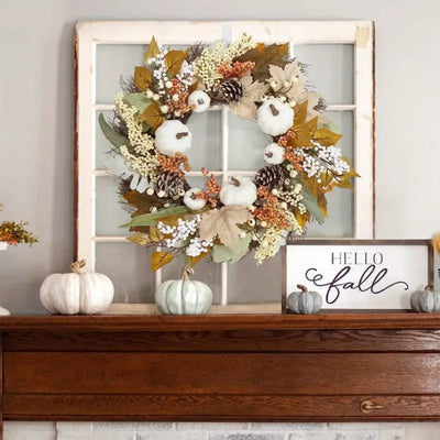 Pumpkin Wreath Halloween Door Decoration