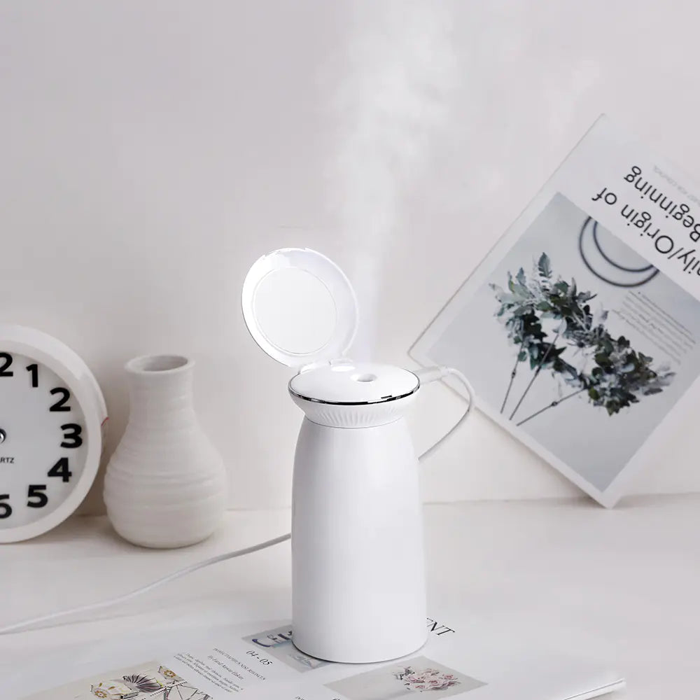 Compact USB Shell Humidifier & Mirror