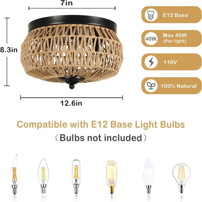 Rattan Trio Chandelier