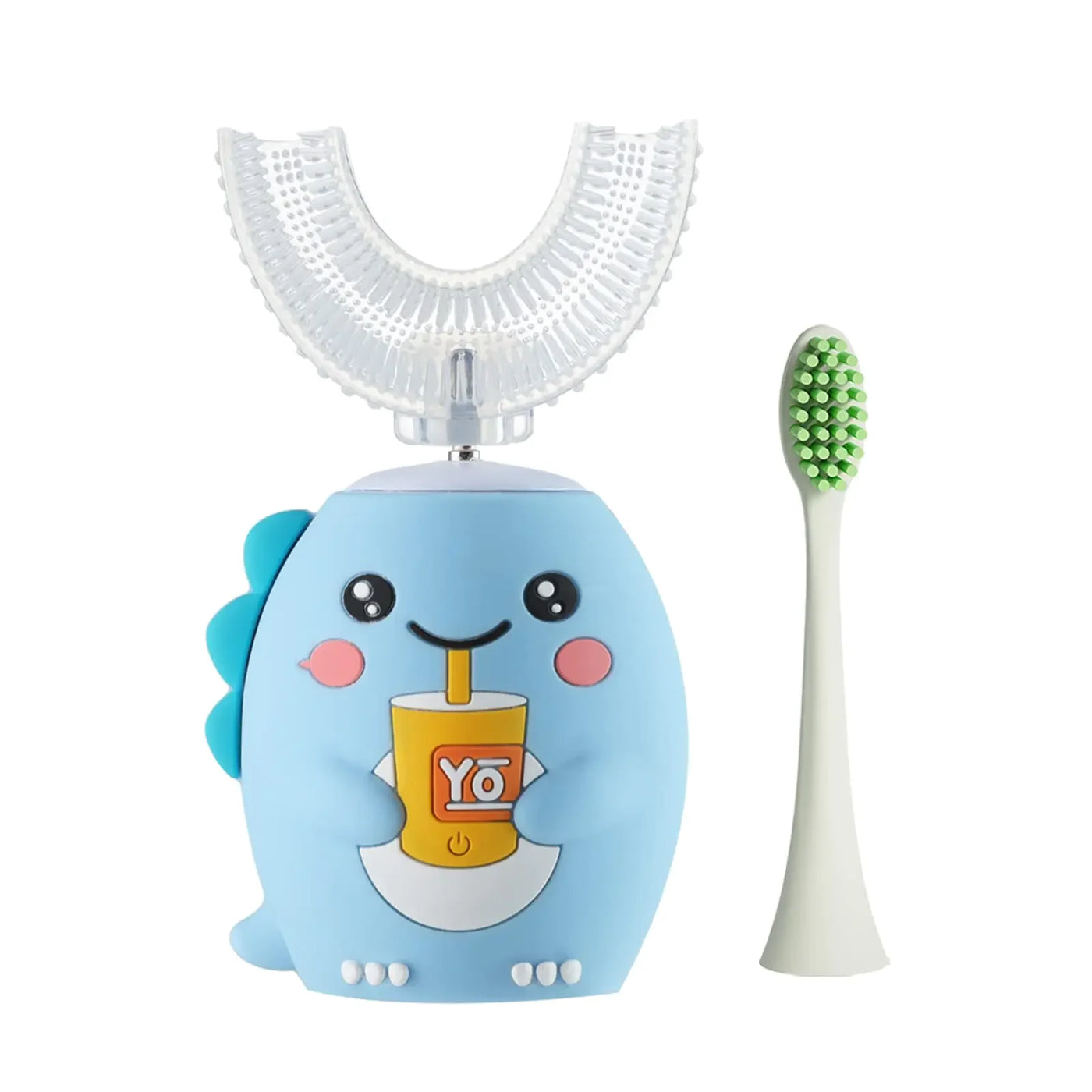 Ultrasonic Rechargable Kids Electric Toothbrushes U Shaped  (8-15 Year Old Blue)
