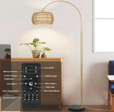 Simian Rattan Standing Lamp