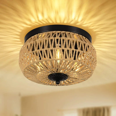 Rattan Trio Chandelier