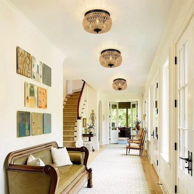 Rattan Trio Chandelier